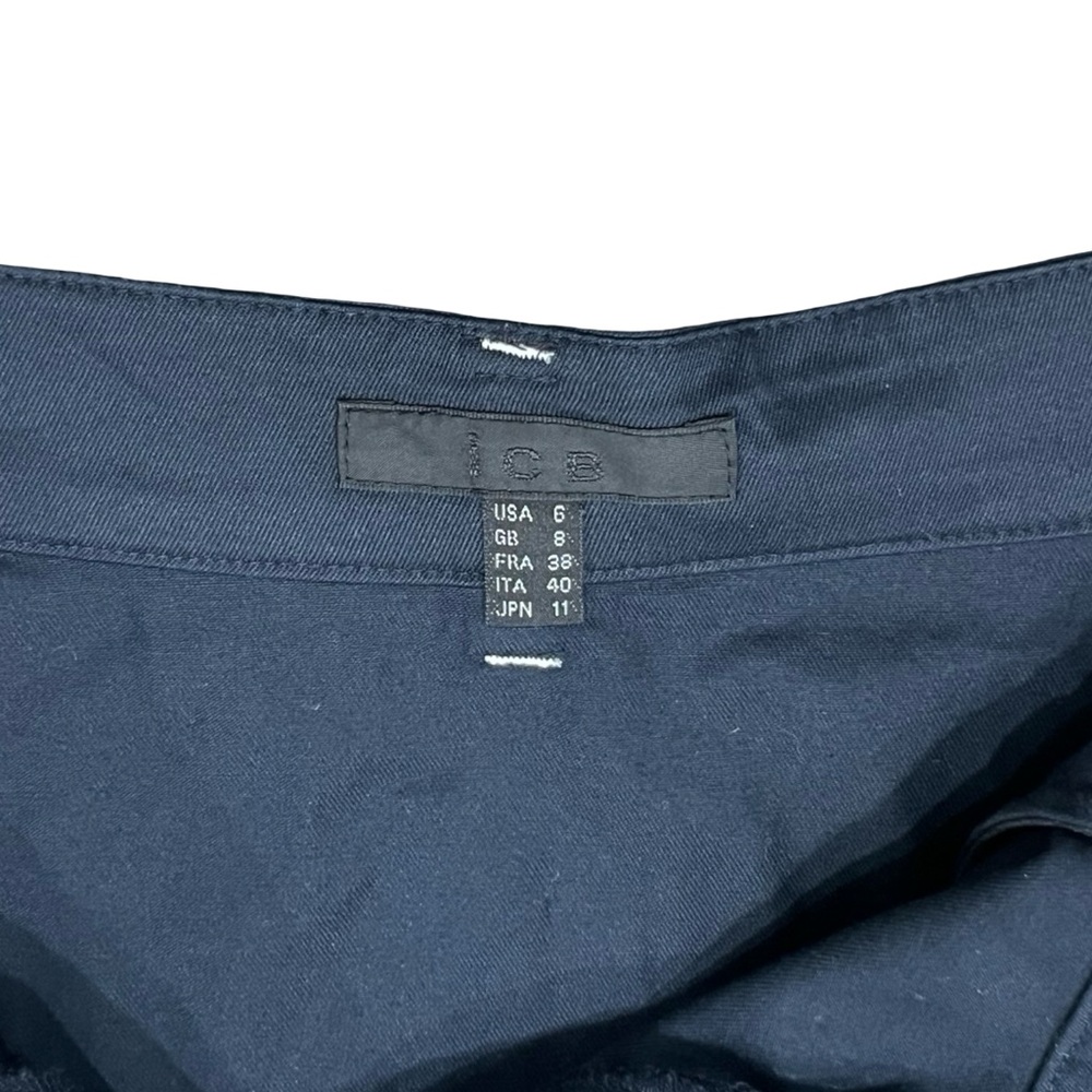 Cotton Navy Maxi A-Line Skirt Elegant Old Money Office Preppy - Picture 6 of 9